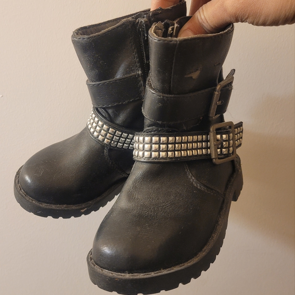 Studded Faux leather boots